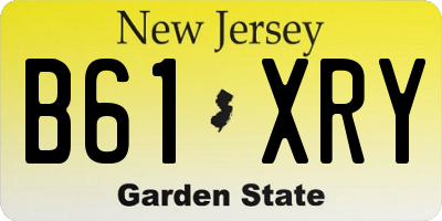 NJ license plate B61XRY