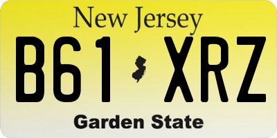 NJ license plate B61XRZ
