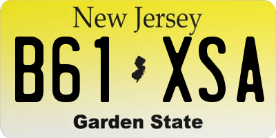NJ license plate B61XSA