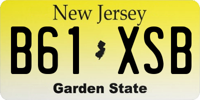 NJ license plate B61XSB