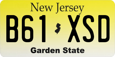 NJ license plate B61XSD