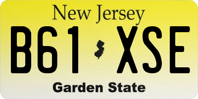 NJ license plate B61XSE