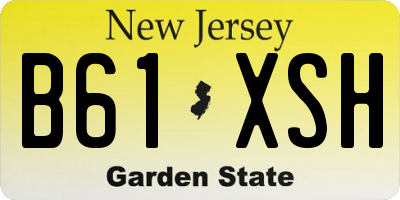 NJ license plate B61XSH