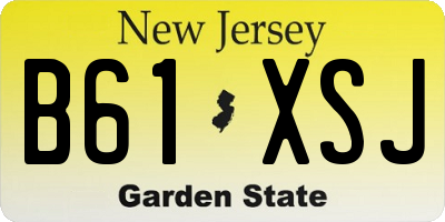 NJ license plate B61XSJ