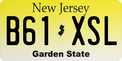 NJ license plate B61XSL