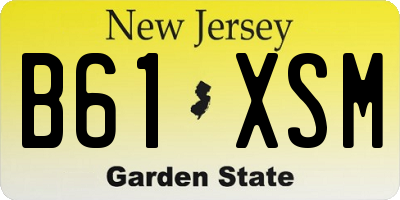 NJ license plate B61XSM