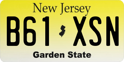NJ license plate B61XSN
