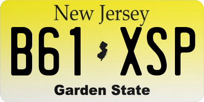 NJ license plate B61XSP
