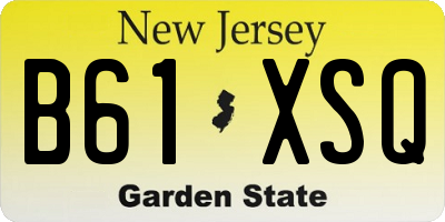 NJ license plate B61XSQ