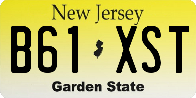 NJ license plate B61XST