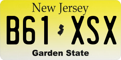 NJ license plate B61XSX
