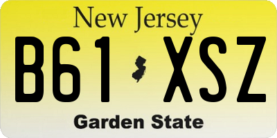 NJ license plate B61XSZ