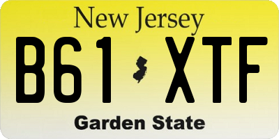 NJ license plate B61XTF