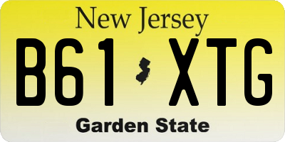 NJ license plate B61XTG