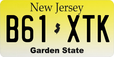 NJ license plate B61XTK