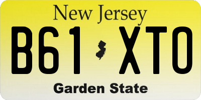NJ license plate B61XTO