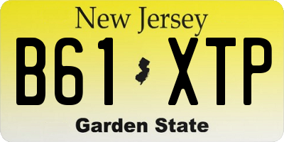 NJ license plate B61XTP