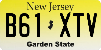 NJ license plate B61XTV