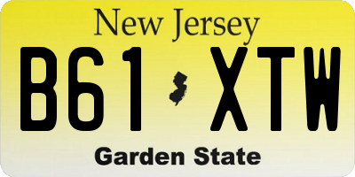 NJ license plate B61XTW