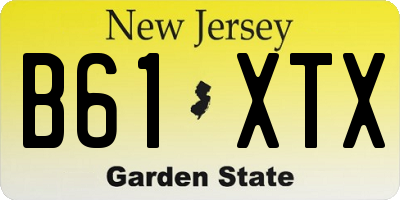 NJ license plate B61XTX