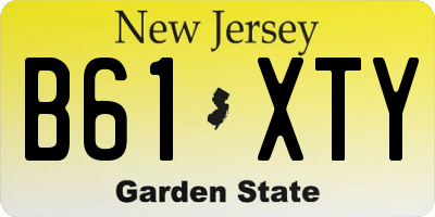 NJ license plate B61XTY