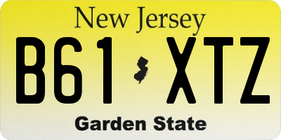 NJ license plate B61XTZ