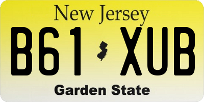 NJ license plate B61XUB