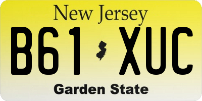 NJ license plate B61XUC