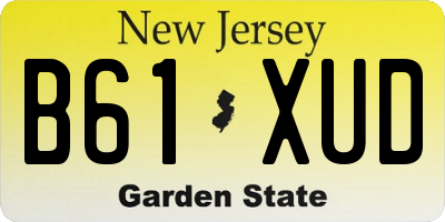 NJ license plate B61XUD
