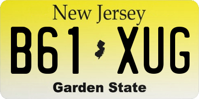 NJ license plate B61XUG