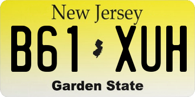 NJ license plate B61XUH