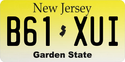 NJ license plate B61XUI