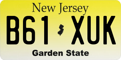 NJ license plate B61XUK