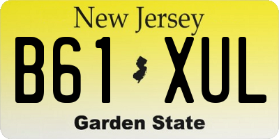 NJ license plate B61XUL