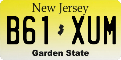 NJ license plate B61XUM