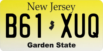 NJ license plate B61XUQ