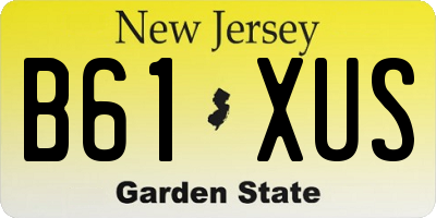 NJ license plate B61XUS