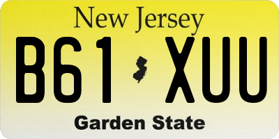 NJ license plate B61XUU