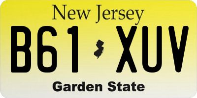 NJ license plate B61XUV