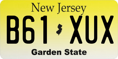NJ license plate B61XUX