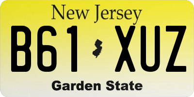 NJ license plate B61XUZ