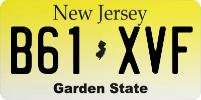 NJ license plate B61XVF