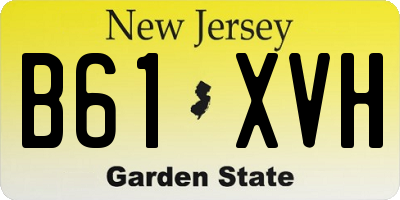 NJ license plate B61XVH