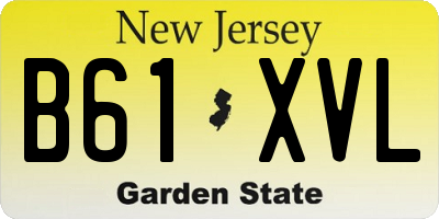NJ license plate B61XVL
