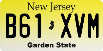 NJ license plate B61XVM