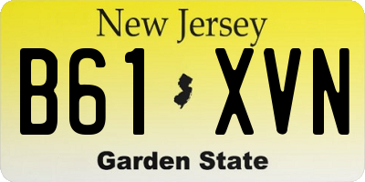 NJ license plate B61XVN