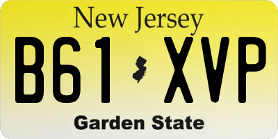 NJ license plate B61XVP
