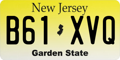 NJ license plate B61XVQ