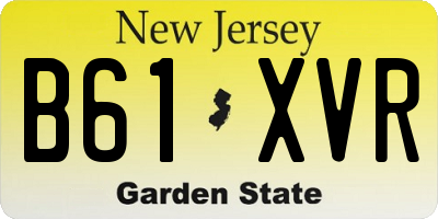NJ license plate B61XVR