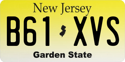 NJ license plate B61XVS